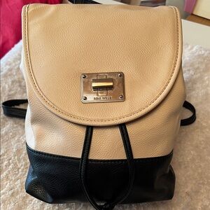 Nine West Two-Tone Cream and Black Mini Backpack